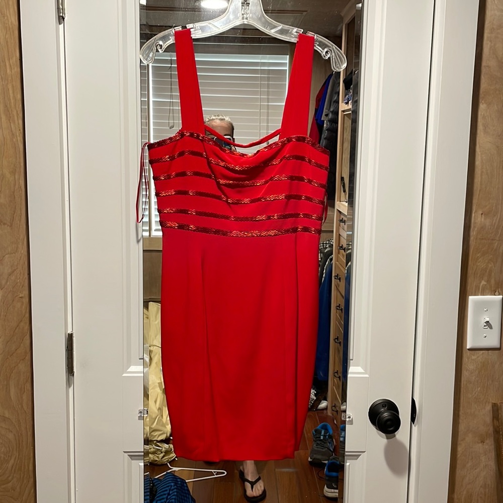 Vintage red sequin cocktail dress